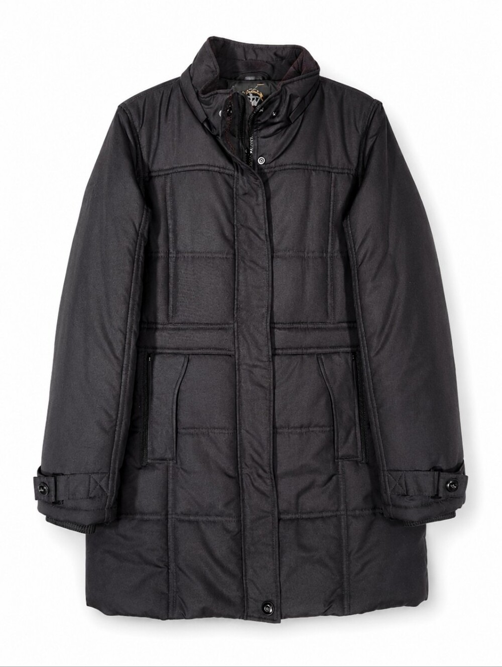 Zero Tolerance Black Mid-Lenght Quilted Puffer Coat Warm Winter Parka